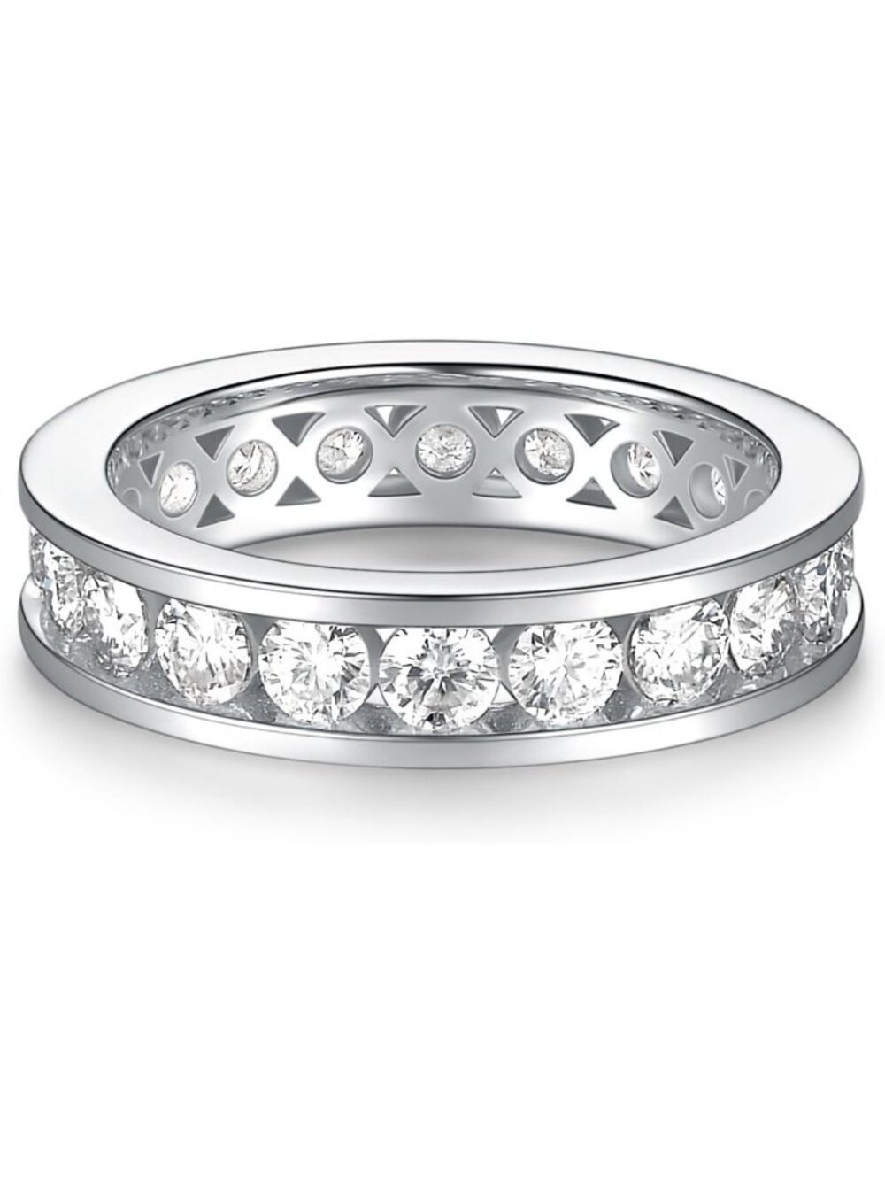 Stunning 2cttw Moissanite Eternity Ring in 925 Sterling Silver Wedding Band